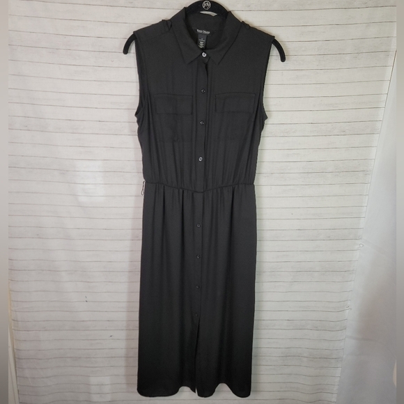 WHITE HOUSE BLACK MARKET BLACK SOFT SHIRTDRESS, SZ 4 - Picture 1 of 12